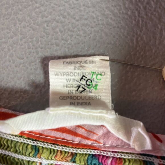 C&C CALIFORNIA Blouse Tassel Tie Embroidered Long Sleeves Floral Hawaiin Women S - Picture 9 of 9